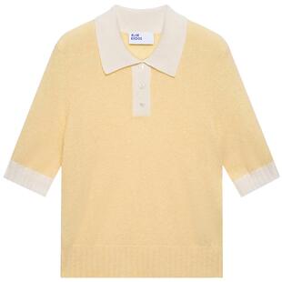 【100%山羊绒】BLUE ERDOS26早春新品松弛感百搭小翻领半袖女套衫