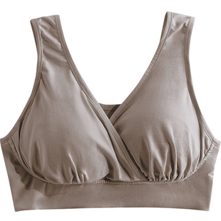 孕妇哺乳内衣春秋季交叉式孕期专用睡眠背心产后喂奶专用文胸大码