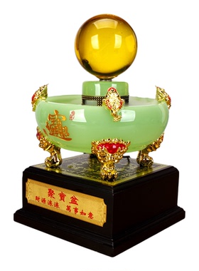 财源滚滚风水轮聚宝盆摆件