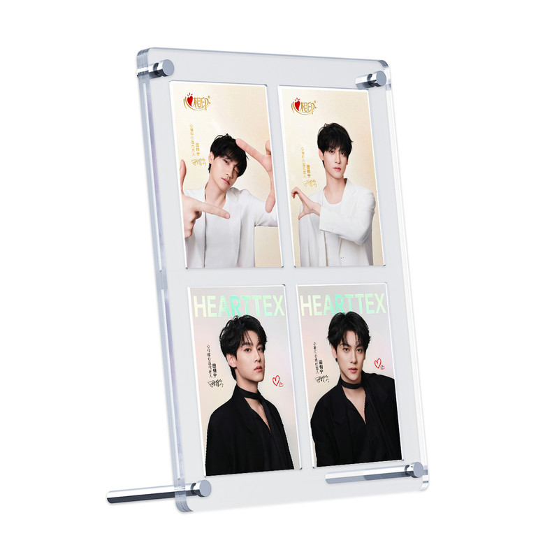 3寸拍立得小卡展示架透明亚克力多宫格桌面摆台3.5寸卡套收藏相框