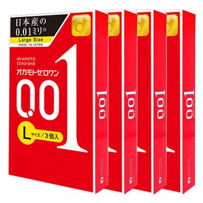 【自营】日本冈本001避孕套超薄0.01安全套男士大号进口3只*4盒装