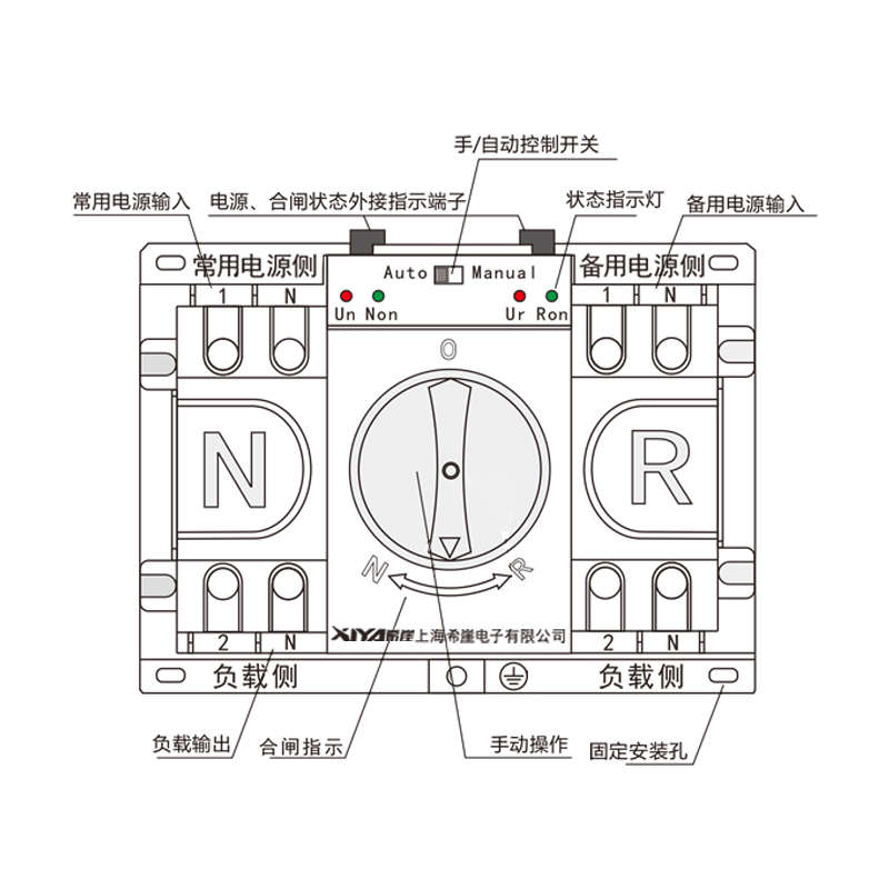 希崖双电源自动转换开关63a 双电源切换开关 双电源自动转换器