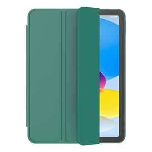 适用2022款苹果ipad10保护套mini1/2/3三折式air5/4无笔槽ipad5/6简约纯色第七八九代Pro11寸支架硅胶平板壳