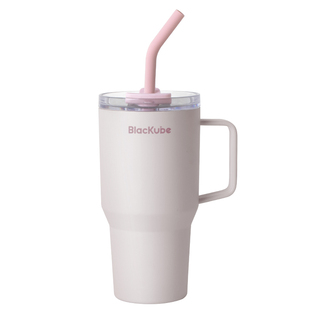吸管保温杯女士高颜值大容量女生杯子随行杯便携保冷水杯BLACKUBE