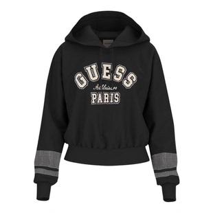 代购GUESS女士卫衣保暖舒适棉混加绒日常休闲外套爆款潮流