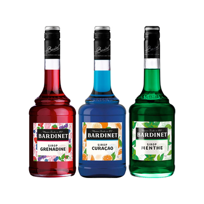 必得利红石榴糖浆蓝橙莫吉托绿薄荷浓缩糖浆法国进口洋酒调酒基酒