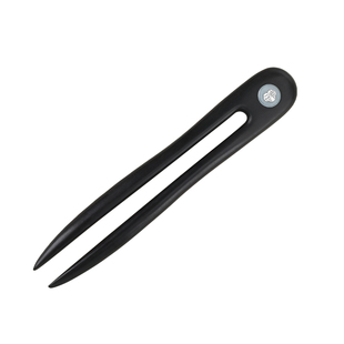 炙真银楼999纯银平安锁发钗女款翡翠平安扣发簪国风u型黑檀木簪子