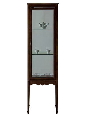 中古风实木玻璃柜客厅靠墙储物柜