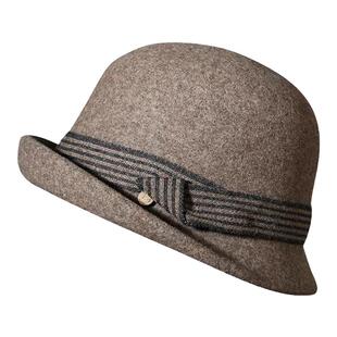 新款羊绒毡帽女士羊毛帽保暖洋气高级礼帽秋冬时尚盆帽卷边渔夫帽