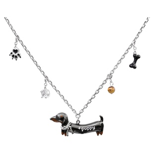 原创幸运腊肠狗项链秋冬可爱复古卫衣链长款毛衣链可DIY配饰送礼