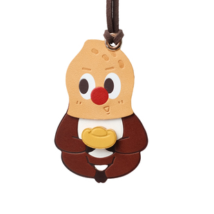 fingerstudio指作 马年新品可爱花生元宝包包挂件真皮原创lv挂饰