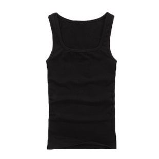 龙虎门甄子丹藏蓝色背心同款男紧身一字宽口方领弹力运动吸汗吊带