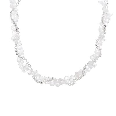 【限时四折秒杀】SOFT ROOM花环不规则天然白水晶锁骨项链女配饰