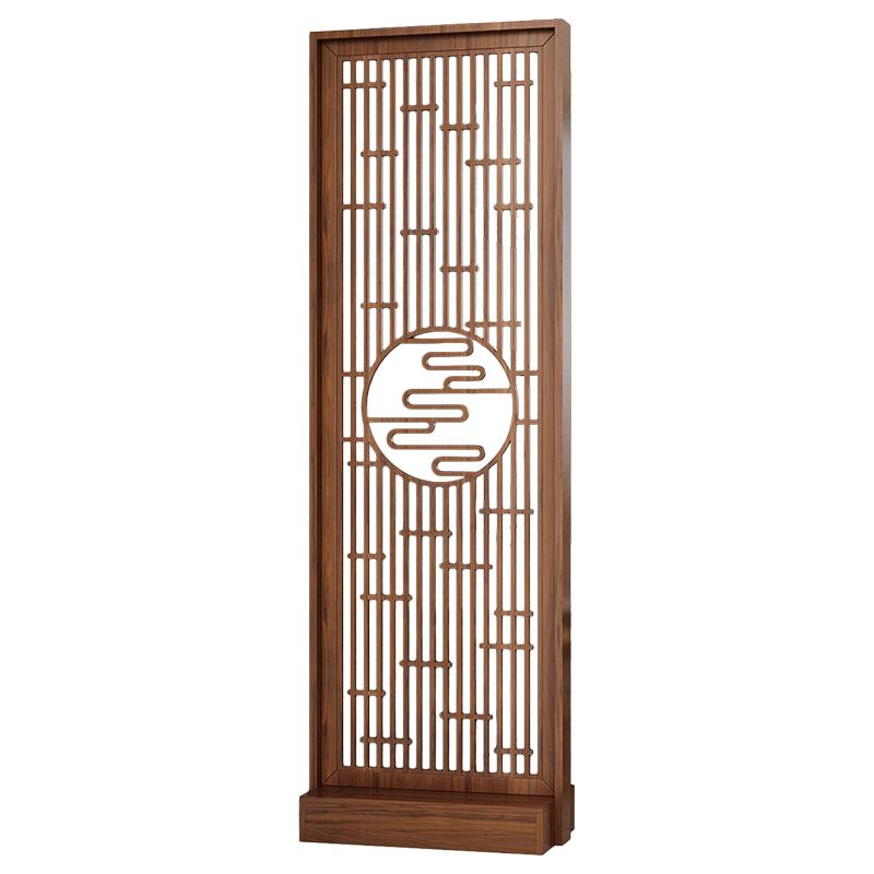 新中式木质座屏客厅门厅入户玄关隔断现代办公酒店遮挡屏风装饰架