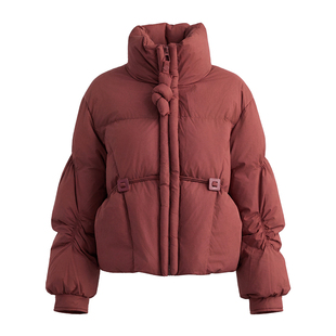 kodice2025冬季新款修身显瘦纯色立领短款保暖修身羽绒服女款