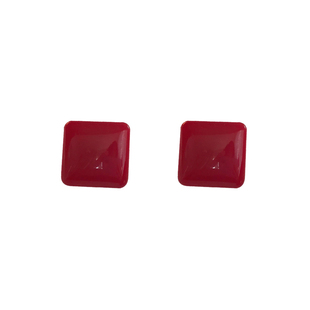 heeyo 尼格罗尼/ 港风复古气质大红色耳钉新年极简方形耳环耳夹