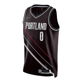 NBA官方正品Nike开拓者队利拉德SEDRIFIT男子AU球衣速干篮球服