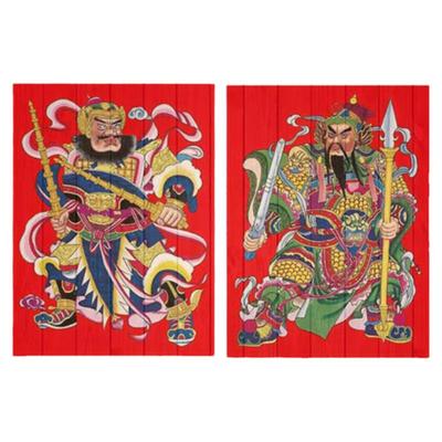 和芮神仙汇新年国粹文化撒金手工宣纸便捷背胶门神年画礼品可定制