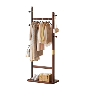 衣架落地实木挂衣架卧室家用衣帽架立式房间挂衣服的架子办公室式