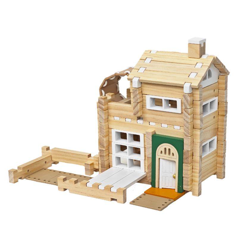 智慧宝盒儿童鲁班榫卯结构积木玩具小建筑师益智拼装木质圆梦屋