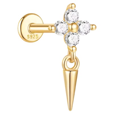 螺丝拧耳钉养耳洞纯银睡觉耳钉