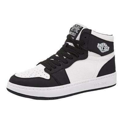 达芙妮女鞋黑白熊猫鞋高帮板鞋