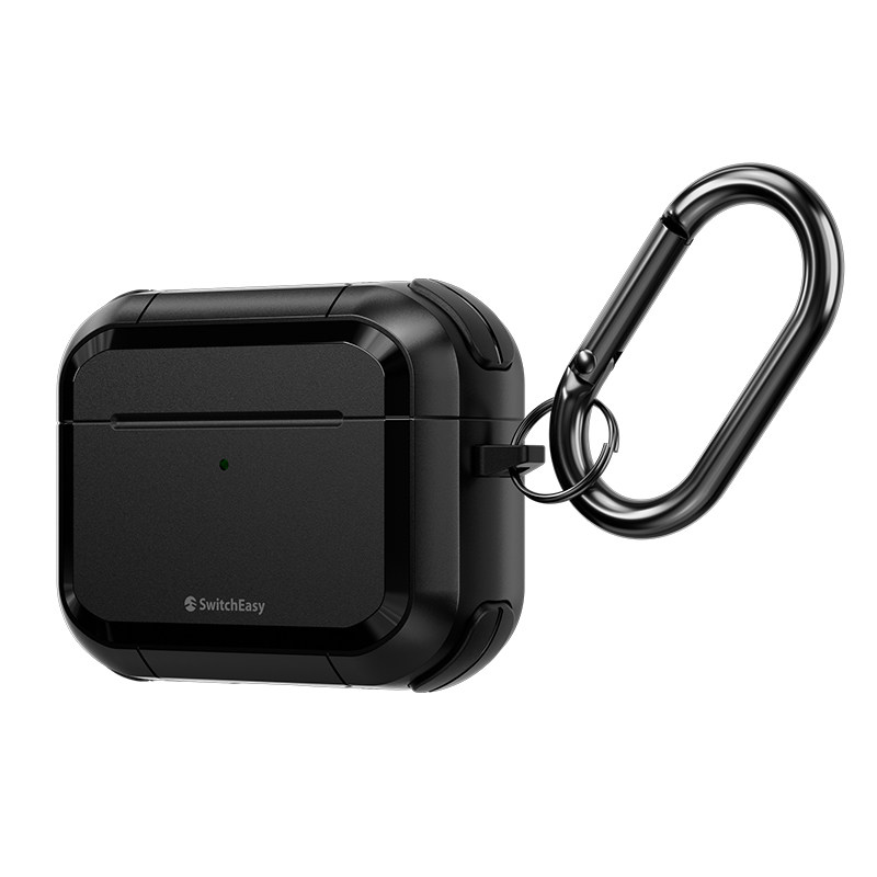switcheasy适用2025新款苹果AirPodsPro3防摔耳机壳airpods Pro保护壳二代tpu耐刮pro2金属扣环户外防丢全包