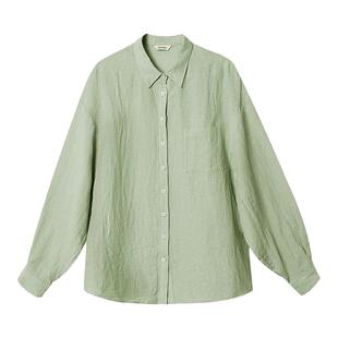 PLANITES 24SS vol.4 混色全麻透气宽松廓形亚麻衬衫女长袖防晒衫