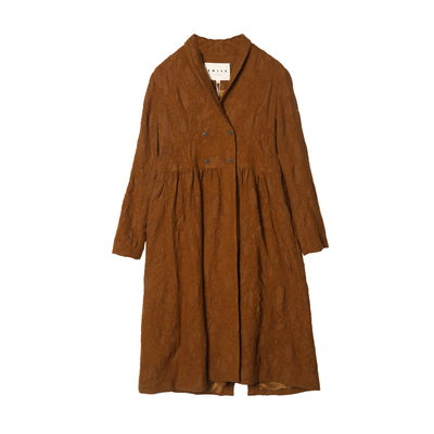 ZOLLE100羊毛肌理感暗纹大衣