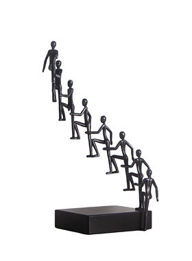 黑色铸铁金属抽象博古架工艺品