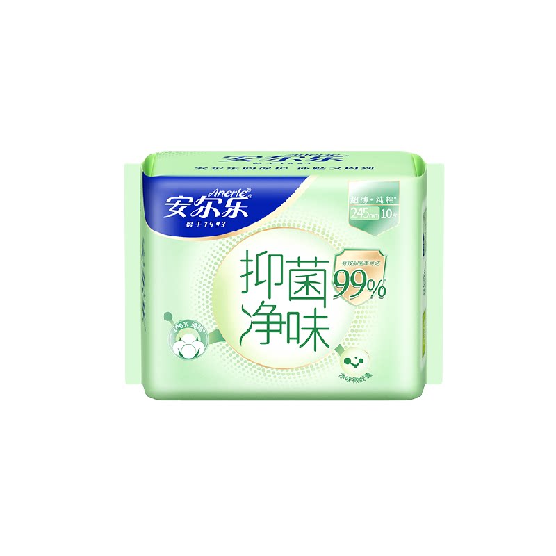 安尔乐温和抑菌净味纯棉卫生巾