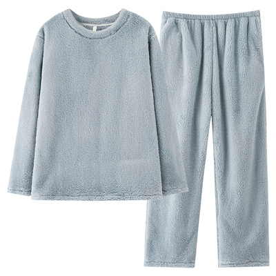 加绒加厚睡衣男法兰荣套装套装