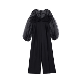 【ins博主同款】AMERI新款网纱短上衣收腰连体裤套装02410581100