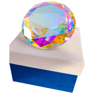 彩虹水晶玩具儿童五彩七彩宝石大钻石玩具宝箱盒女儿宝藏玻璃钻石