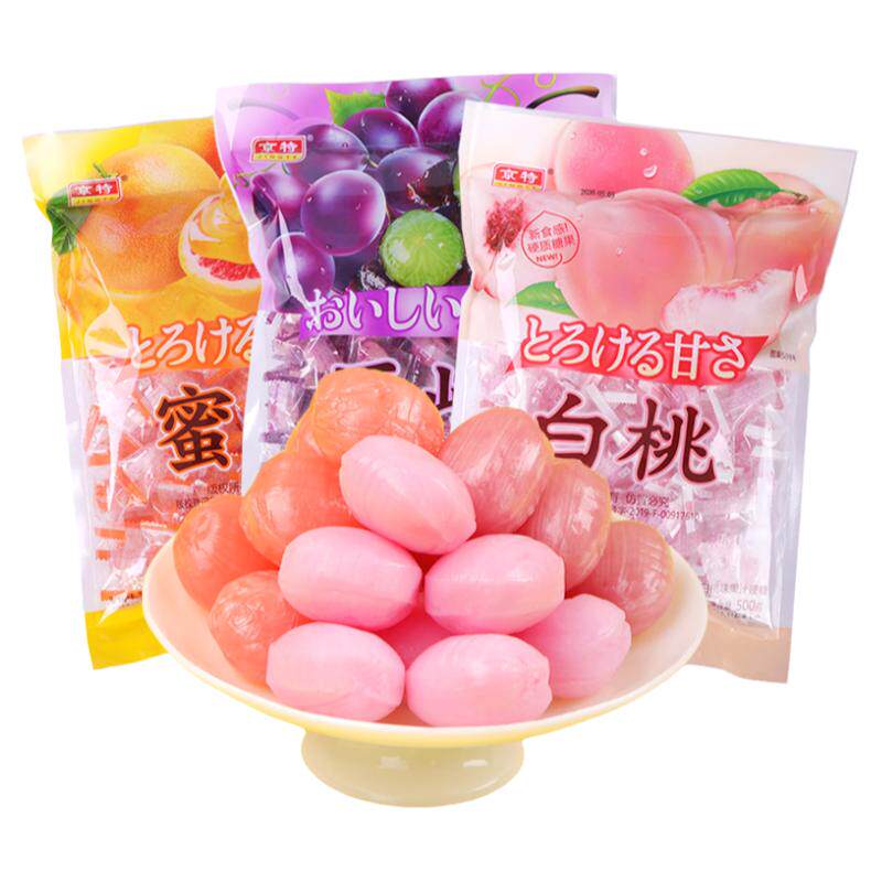 京特白桃巨峰蜜柚水果硬糖