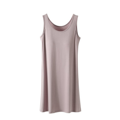 莫代尔背心睡裙女带胸垫无袖吊带