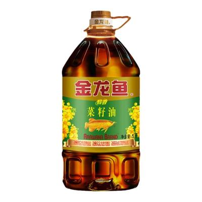 金龙鱼醇香菜籽油5L桶 菜油家用食用油炒菜三级菜籽油5升