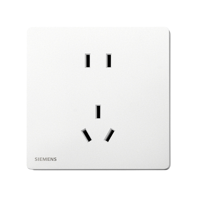 西门子超薄荟绎辰光白五孔带双控开关双USB插座typec快充墙壁面板