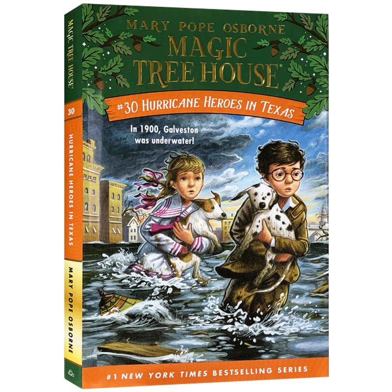 精装神奇树屋30 The Magic Tree House 英文原版Hurricane Heroes In Texas 美国中小学生推荐课外读物儿童桥梁章节进口书小说