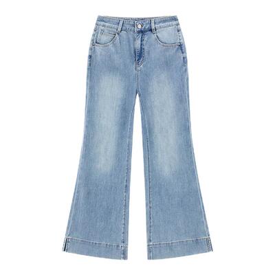 【商场同款】乐町四面弹修身微喇裤新款洗水时尚牛仔裤C1HAG1416