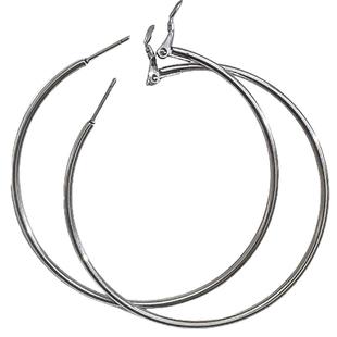 「小黛西」钛合金素圈耳环圈钛钢银色圆环大耳圈简约圆圈圈耳扣饰