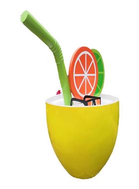 创意水果柠檬造型休闲凳定做玻璃钢西瓜组合桌椅卡通人物雕塑摆件