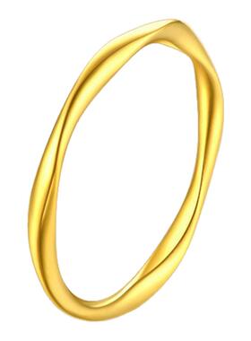 足金莫比乌斯金戒指黄金几何指环