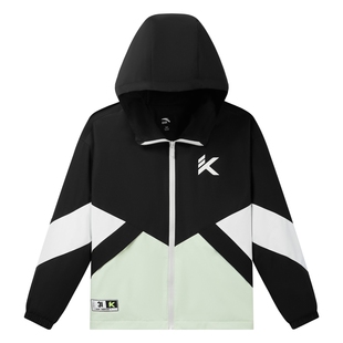 安踏儿童男大童丝光绒运动上衣2025冬款防风透湿中大童连帽厚外套