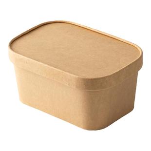 一次性牛皮纸方盒加厚长方形饭盒外卖便当快餐盒环保沙拉打包盒碗