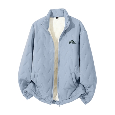 浅蓝色棉服男款冬季保暖加厚外套