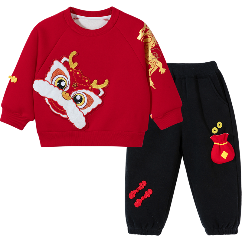 贝贝怡男童拜年服套装中国风
