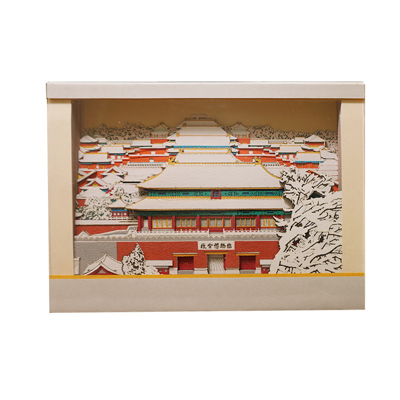 故宫雪景3D立体便签纸手撕建筑便利贴纸雕日历艺术品文创礼物定制
