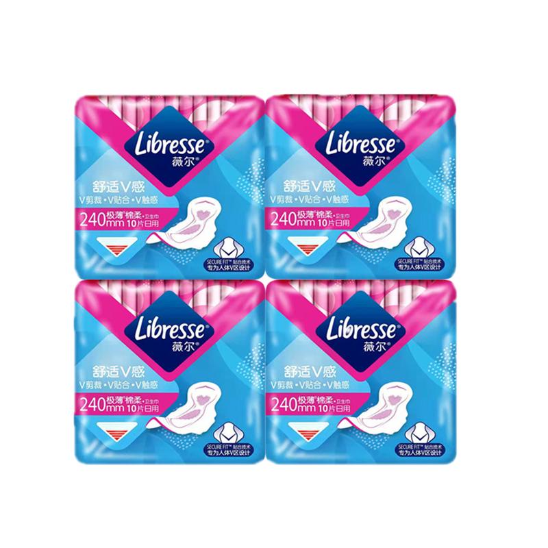 Libresse薇尔日用卫生巾超薄型防漏240mm棉柔亲肤舒适透气姨妈巾