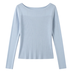 2026年春季新款韩系修身显瘦温柔风长袖针织衫女打底毛衣内搭上衣